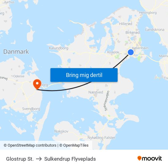 Glostrup St. to Sulkendrup Flyveplads map