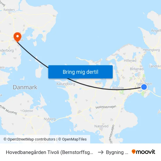 Hovedbanegården Tivoli (Bernstorffsgade) to Bygning 1a map