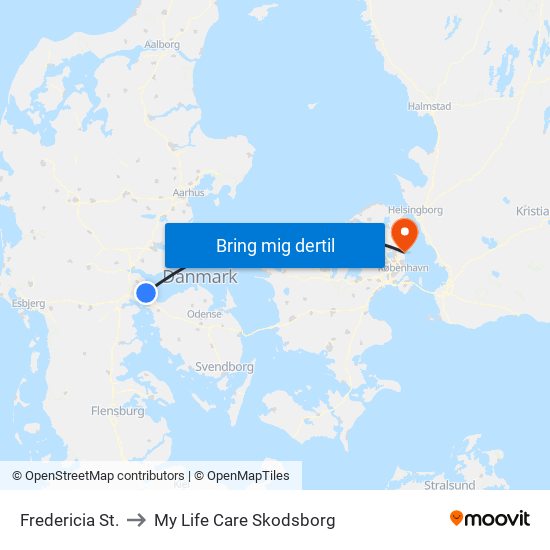 Fredericia St. to My Life Care Skodsborg map