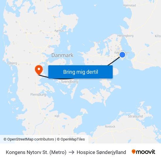 Kongens Nytorv St. (Metro) to Hospice Sønderjylland map