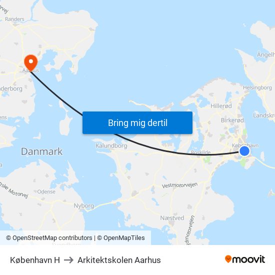 København H to Arkitektskolen Aarhus map