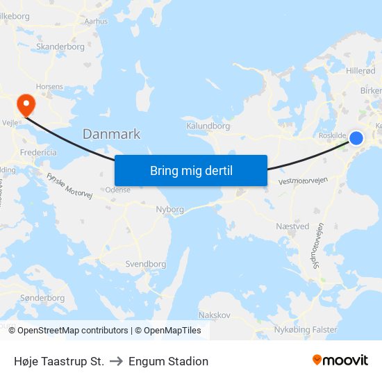 Høje Taastrup St. to Engum Stadion map