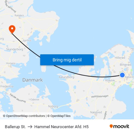 Ballerup St. to Hammel Neurocenter Afd. H5 map