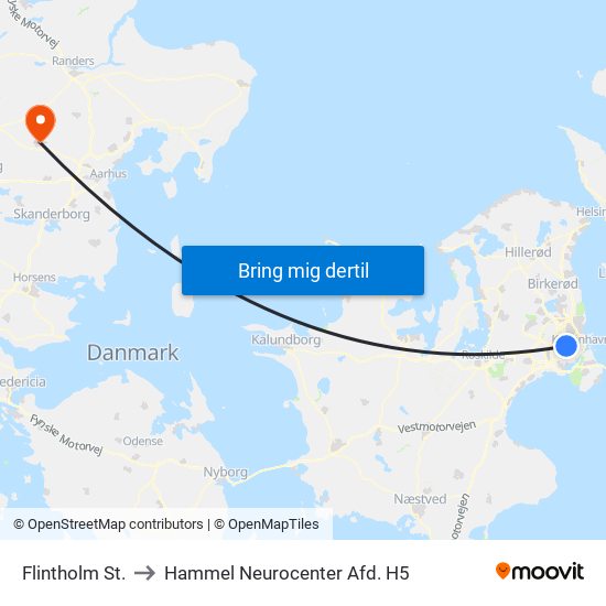 Flintholm St. to Hammel Neurocenter Afd. H5 map