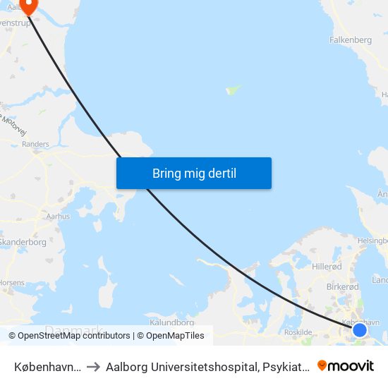 København H to Aalborg Universitetshospital, Psykiatrien map