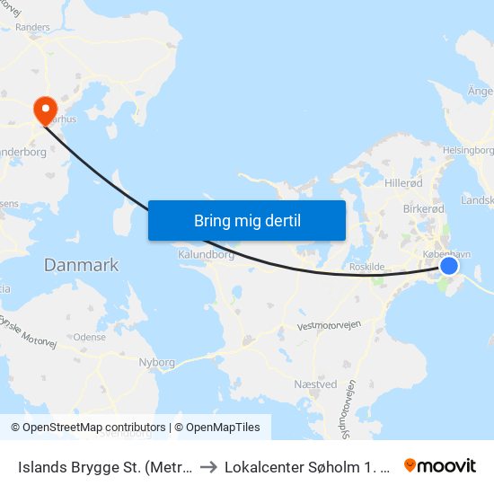 Islands Brygge St. (Metro) to Lokalcenter Søholm 1. Sal map