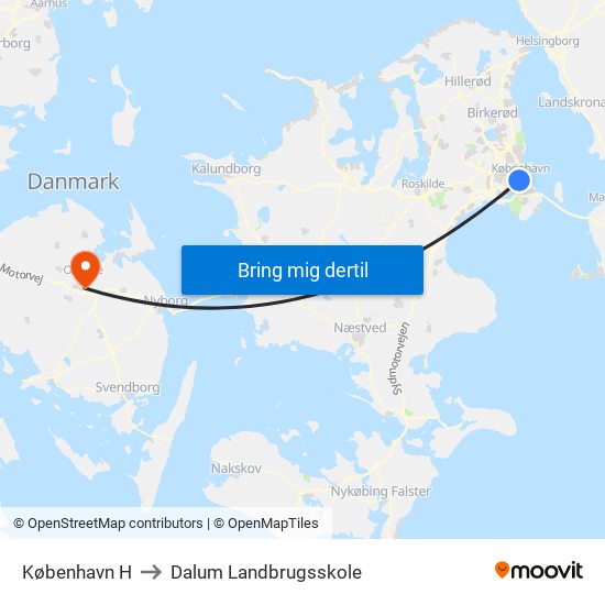 København H to Dalum Landbrugsskole map