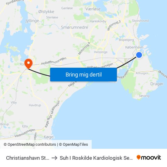 Christianshavn St. (Torvegade) to Suh I Roskilde Kardiologisk Sengeafsnit B71, 07-313 map