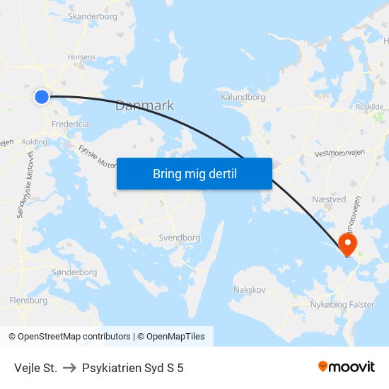 Vejle St. to Psykiatrien Syd S 5 map