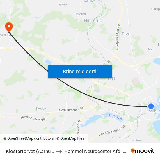 Klostertorvet (Aarhus Kom) to Hammel Neurocenter Afd. H3 Og H4. map