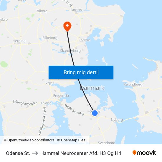 Odense St. to Hammel Neurocenter Afd. H3 Og H4. map