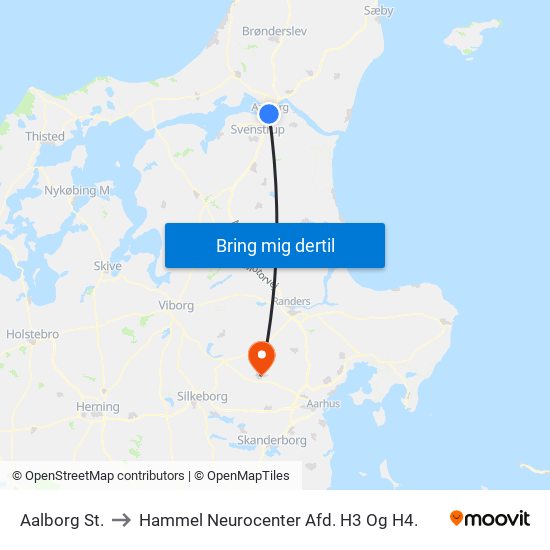Aalborg St. to Hammel Neurocenter Afd. H3 Og H4. map