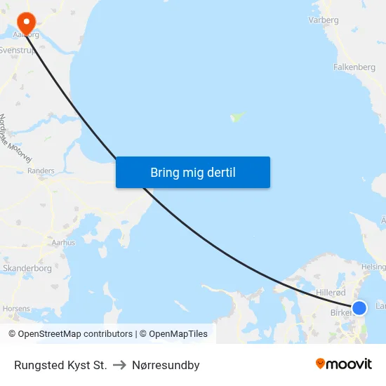 Rungsted Kyst St. to Nørresundby map