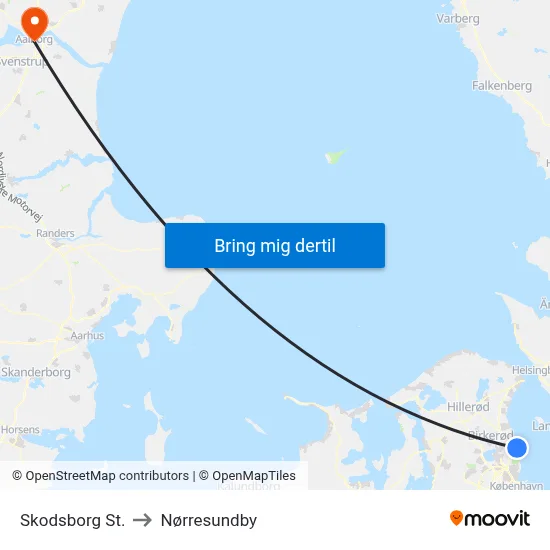 Skodsborg St. to Nørresundby map
