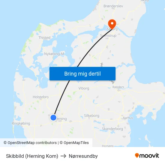 Skibbild (Herning Kom) to Nørresundby map