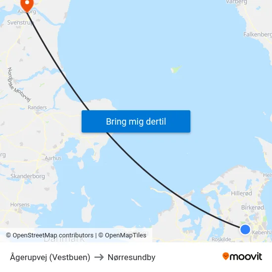 Ågerupvej (Vestbuen) to Nørresundby map