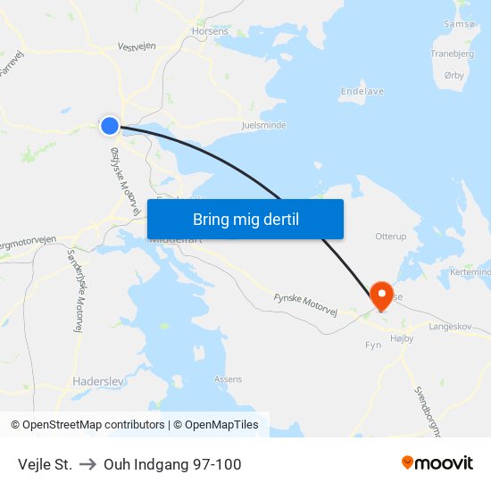 Vejle St. to Ouh Indgang 97-100 map