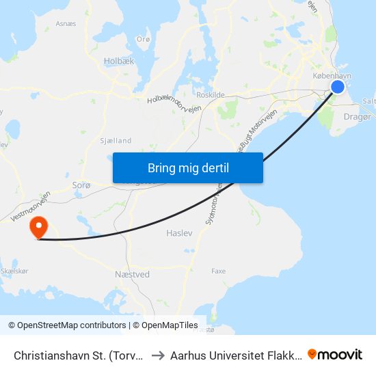 Christianshavn St. (Torvegade) to Aarhus Universitet Flakkebjerg map