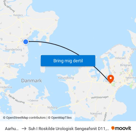 Aarhus H to Suh I Roskilde Urologisk Sengeafsnit D11, 01-310 map