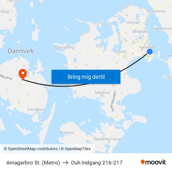Amagerbro St. (Metro) to Ouh Indgang 216-217 map