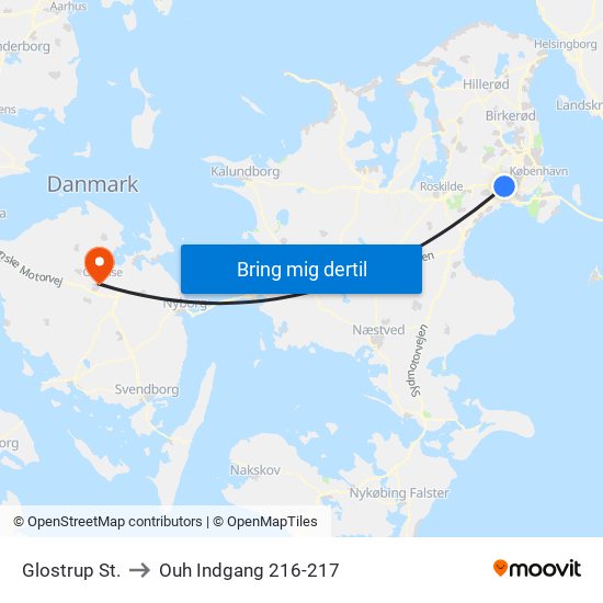 Glostrup St. to Ouh Indgang 216-217 map