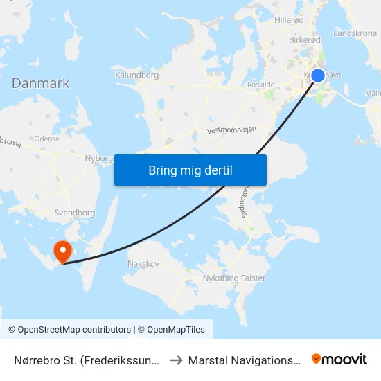 Nørrebro St. (Frederikssundsvej) to Marstal Navigationsskole map