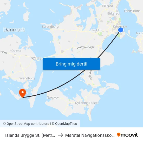 Islands Brygge St. (Metro) to Marstal Navigationsskole map