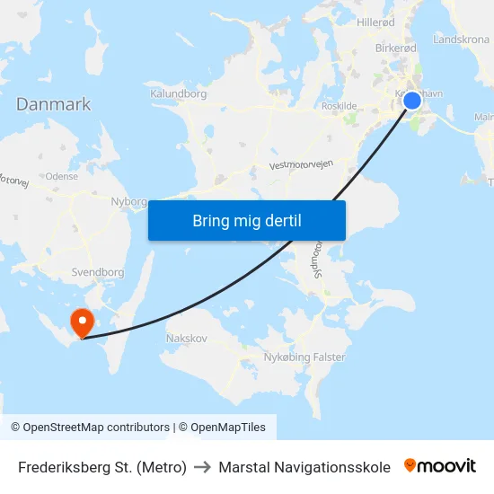 Frederiksberg St. (Metro) to Marstal Navigationsskole map