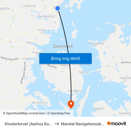 Klostertorvet (Aarhus Kom) to Marstal Navigationsskole map