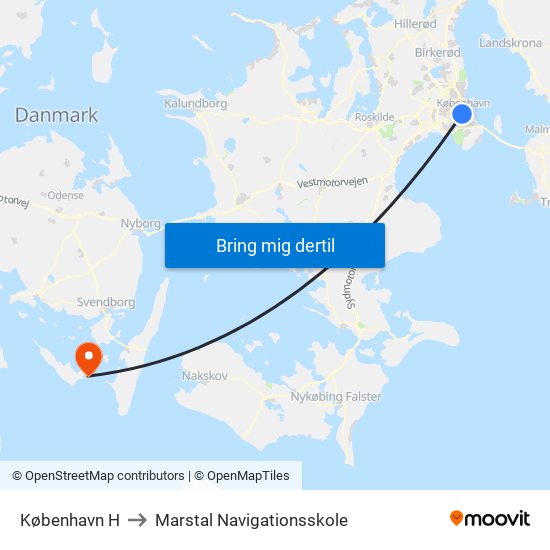 København H to Marstal Navigationsskole map