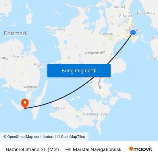 Gammel Strand St. (Metro) to Marstal Navigationsskole map