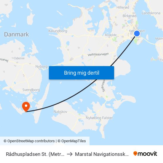 Rådhuspladsen St. (Metro) to Marstal Navigationsskole map