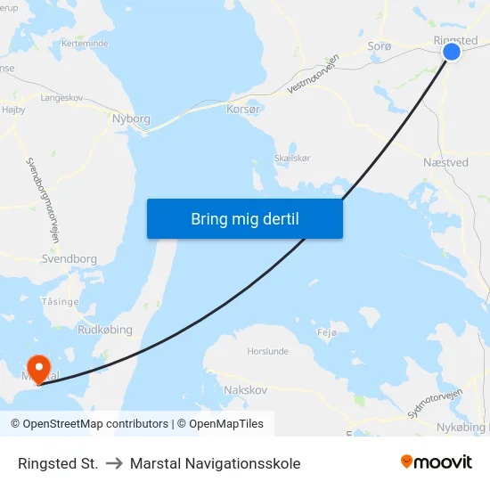 Ringsted St. to Marstal Navigationsskole map
