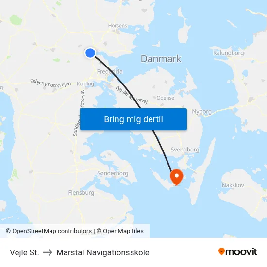 Vejle St. to Marstal Navigationsskole map