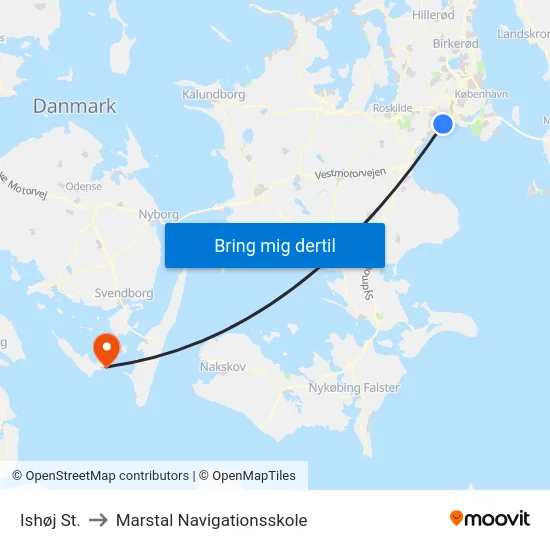 Ishøj St. to Marstal Navigationsskole map