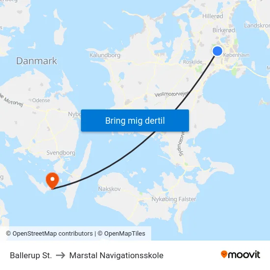 Ballerup St. to Marstal Navigationsskole map