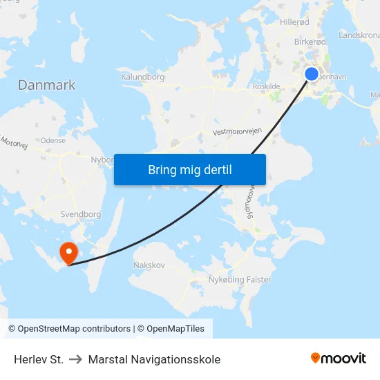 Herlev St. to Marstal Navigationsskole map