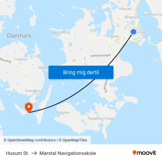 Husum St. to Marstal Navigationsskole map