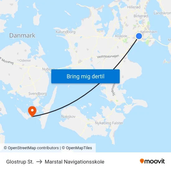 Glostrup St. to Marstal Navigationsskole map