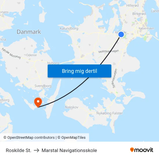 Roskilde St. to Marstal Navigationsskole map