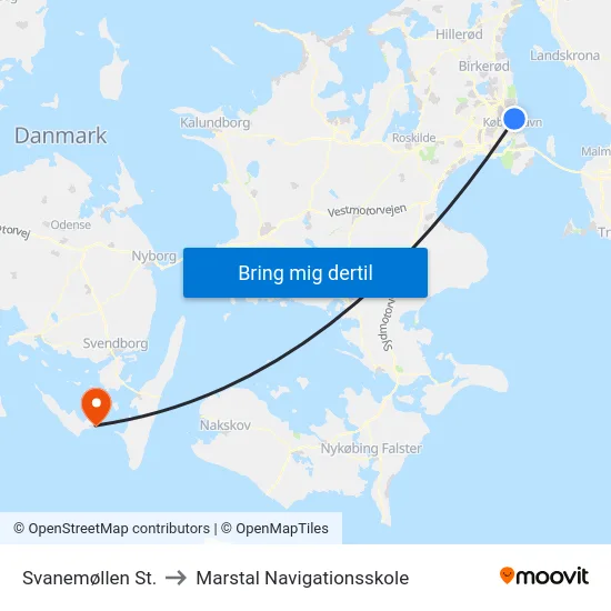 Svanemøllen St. to Marstal Navigationsskole map