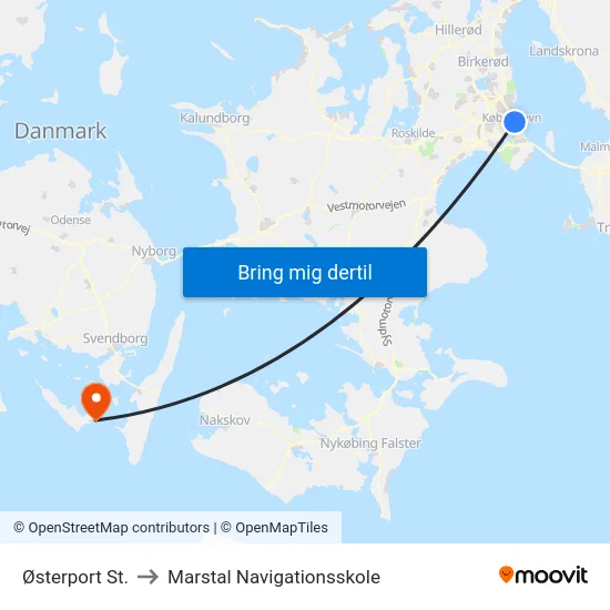Østerport St. to Marstal Navigationsskole map