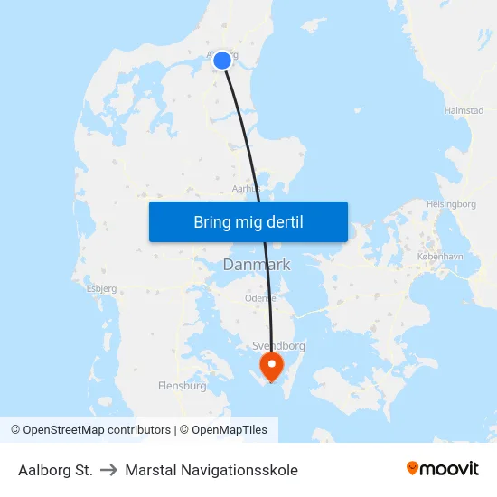 Aalborg St. to Marstal Navigationsskole map