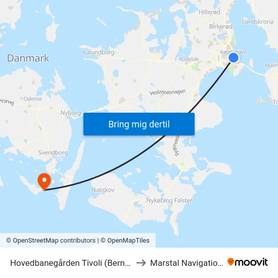 Hovedbanegården Tivoli (Bernstorffsgade) to Marstal Navigationsskole map