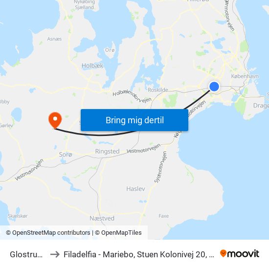 Glostrup St. to Filadelfia - Mariebo, Stuen Kolonivej 20, Dianalund. map