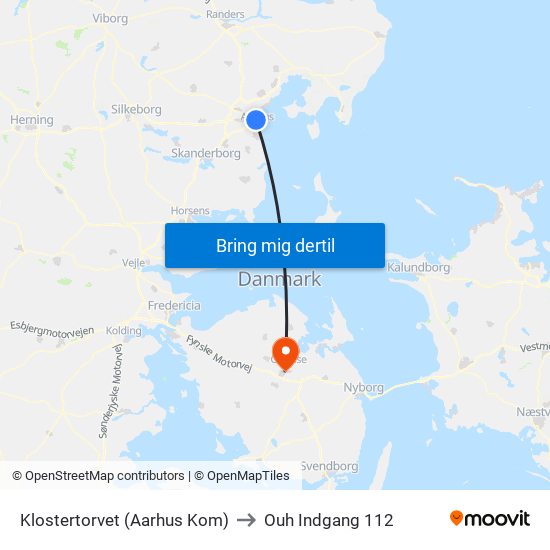 Klostertorvet (Aarhus Kom) to Ouh Indgang 112 map