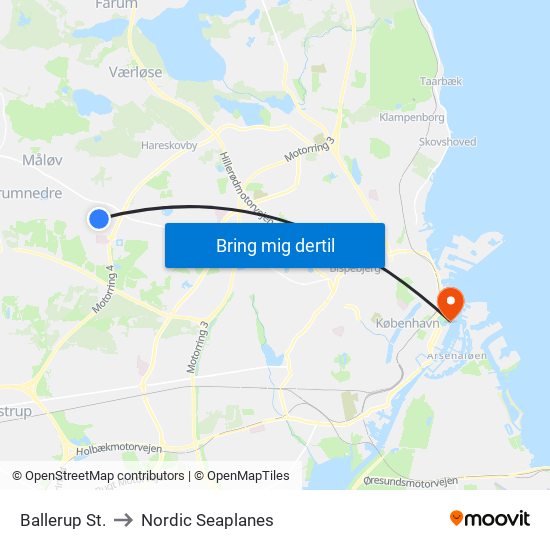 Ballerup St. to Nordic Seaplanes map