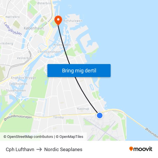 Cph Lufthavn to Nordic Seaplanes map