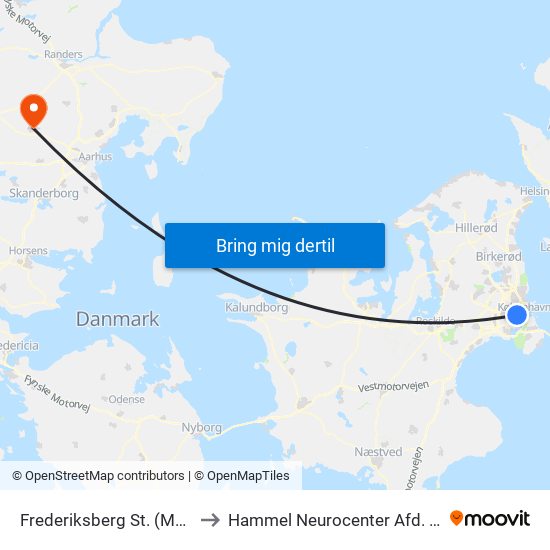 Frederiksberg St. (Metro) to Hammel Neurocenter Afd. Hb 1 map
