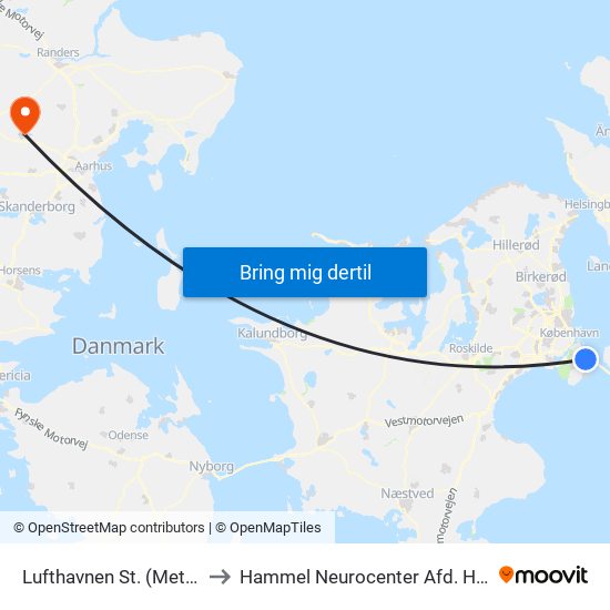 Lufthavnen St. (Metro) to Hammel Neurocenter Afd. Hb 1 map